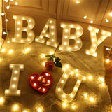 LED 26 Alphabet Letter Number Lights Ampersand Symbol Love Heart Light Up Sign Lamp For Love Wedding Home Party Holiday Bar Decoration