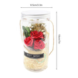 Romantic Eternal Rose Never Withered Rose Night Light Wishing Bottle Preserved Flowers Soap Rose Flower Glass Wishing Bottle