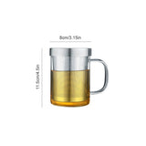 450ml Infuser Glass Tea Cup Borosilicate Glass Tea Cup with Filter and Lid In Australia - Darrahopens