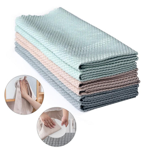 Special Fish Scale Rag For Glass Cleaning No Traces Housework Cleaning Cloth Kitchen Oil Removal Non Marking Absorbent Non Linting Towel In Australia - Darrahopens