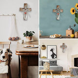 Carved Cross Intertwined Hearts Love Wooden Cross Hand Carved Design for Wall Hanging Home Living Room Decor In Australia - Darrahopens