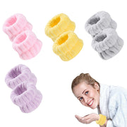 4 Pairs Wrist Spa Wash Band Color Wrist Wash Towel Band Absorbent Wristbands Wrist Sweatband for Washing Face