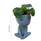 Luminous Face Planter Pot Head Flower Pot Cute Resin Succulent Planter Flowerpot with Drain Hole for House Office Decor In Australia - Darrahopens