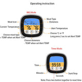 BBQ Thermometer 2 Alarm Mode Touch Screen Backlight Function Meat Thermometer for Outdoor Camping Picnic