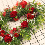 Valentine's Day Wreath Decoration Artificial Rose Ribbon Wreath Heart Shaped Simulated Spring Wedding Wreath In Australia - Darrahopens