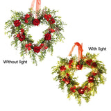 Valentine's Day Wreath Decoration Artificial Rose Ribbon Wreath Heart Shaped Simulated Spring Wedding Wreath