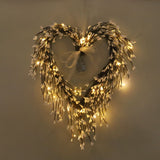 Heart Shaped Wreath Sprig Valentine's Day Wreath Wall Mounted Front Door Flower Wreath