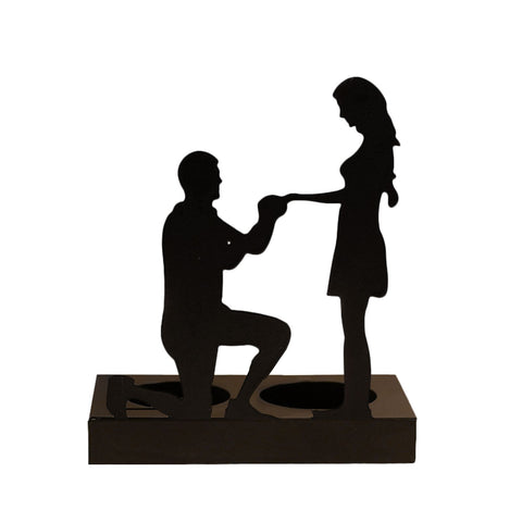Iron Candle Holder Romantic Couple Candle Statue Gifts for Couple for Wedding Anniversary