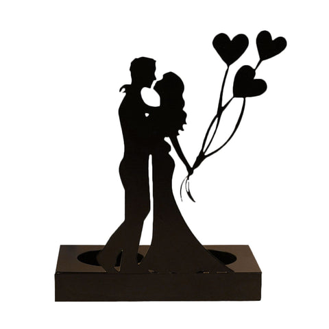 Iron Candle Holder Romantic Couple Candle Statue Gifts for Couple for Wedding Anniversary In Australia - Darrahopens