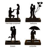 Iron Candle Holder Romantic Couple Candle Statue Gifts for Couple for Wedding Anniversary