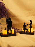 Iron Candle Holder Romantic Couple Candle Statue Gifts for Couple for Wedding Anniversary