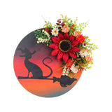 Halloween Moon Cat Garland Halloween Wreath Hanging Decoration for Halloween Party Home Farmhouse Porch Front Door Decor In Australia - Darrahopens