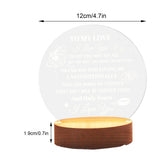 Decorative Night Light Acrylic Plate Wooden Base Warm Light Lamp for Bedroom Study Room