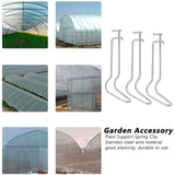 30Pcs Plant Support Spring Clip Stainless Steel Fixing Clamp for Garden GreenhouseFor 11mm Diameter