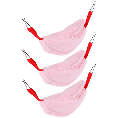 3 Sets Hamster Hammock Nests Banana Shape Hanging Winter Warm House Small Animal SuppliesRose Red In Australia - Darrahopens
