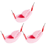 3 Sets Hamster Hammock Nests Banana Shape Hanging Winter Warm House Small Animal SuppliesRose Red