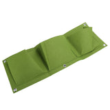 5Pcs Plant Growing Bags Wall Mounted Degradable 3‑Pockets Planter Garden AccessoryGreen