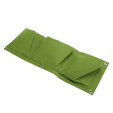 5Pcs Plant Growing Bags Wall Mounted Degradable 3‑Pockets Planter Garden AccessoryGreen