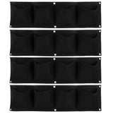 4Pcs 4 Pocket Plant Grow Bag Wall Mounted Reusable Degradable Felt Garden PlanterBlack In Australia - Darrahopens