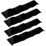 4Pcs 4 Pocket Plant Grow Bag Wall Mounted Reusable Degradable Felt Garden PlanterBlack In Australia - Darrahopens