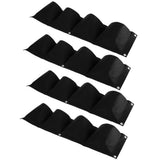 4Pcs 4 Pocket Plant Grow Bag Wall Mounted Reusable Degradable Felt Garden PlanterBlack In Australia - Darrahopens