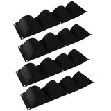 4Pcs 4 Pocket Plant Grow Bag Wall Mounted Reusable Degradable Felt Garden PlanterBlack In Australia - Darrahopens