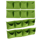 4Pcs 4 Pocket Plant Grow Bag Wall Mounted Reusable Degradable Felt Garden PlanterGreen In Australia - Darrahopens