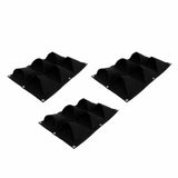 3Pcs 6 Pocket Plant Growing Bag Degradable Wall Hanging Felt Planter Bags Garden ToolBlack