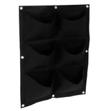 3Pcs 6 Pocket Plant Growing Bag Degradable Wall Hanging Felt Planter Bags Garden ToolBlack