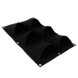 3Pcs 6 Pocket Plant Growing Bag Degradable Wall Hanging Felt Planter Bags Garden ToolBlack