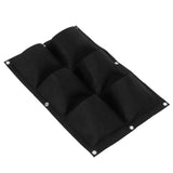 3Pcs 6 Pocket Plant Growing Bag Degradable Wall Hanging Felt Planter Bags Garden ToolBlack