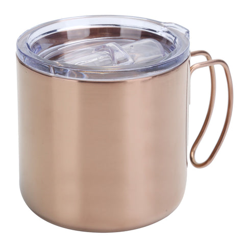Retro Coffee Mug 304 Stainless Steel Double Walled Anti‑Scalding Cup for Picnic Barbecue with Lid In Australia - Darrahopens