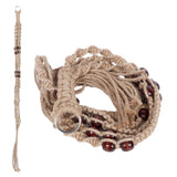 Plant Hanger Hanging Flowerpot Lifting Rope with Wooden Beads Indoor Outdoor Decoration