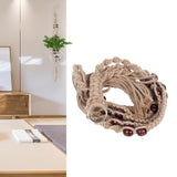 Plant Hanger Hanging Flowerpot Lifting Rope with Wooden Beads Indoor Outdoor Decoration