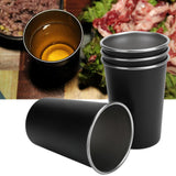 4Pcs Stainless Steel Picnic Cup Beer Beverage Drinking Cup for Outdoor Mountaineering Camping