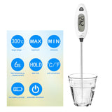 Portable Electronic Thermometer High Accuracy Stainless Steel Probe Temperature Meter for Water Milk Cooking