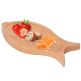 Wooden Plate FishShaped MultiGrain Creative Fruit Dessert Tray Table Box Candy Dish