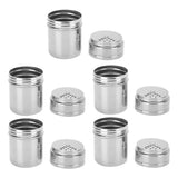 5PCS Seasoning Bottle Stainless Steel Spice Shaker with Rotating Cover Kitchen Gadget BBQ Tool