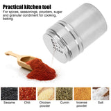 5PCS Seasoning Bottle Stainless Steel Spice Shaker with Rotating Cover Kitchen Gadget BBQ Tool