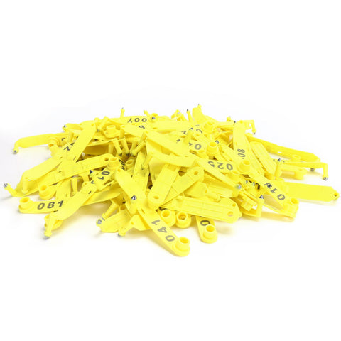 100Pcs Sheep Ear Tag Double Folded Yellow Integrated Number Animal Identification Card In Australia - Darrahopens
