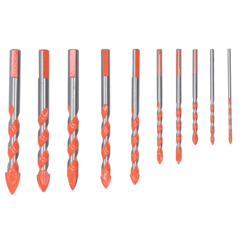 10PCS Multifunctional Drill Bits Set 3/4/5/6/6/8/10/12/14/16mm Triangular Drilling Bit for Wood In Australia - Darrahopens