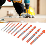 10PCS Multifunctional Drill Bits Set 3/4/5/6/6/8/10/12/14/16mm Triangular Drilling Bit for Wood