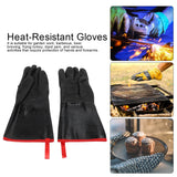 BBQ Gloves High Temperature Resistance 500℃ Waterproof Acid and Alkali Resistant Garden GlovesBlack 17in