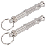 2pcs Stainless Steel Ultrasonic Whistle Portable Trainer Training Tool for Dog Pigeons Birds
