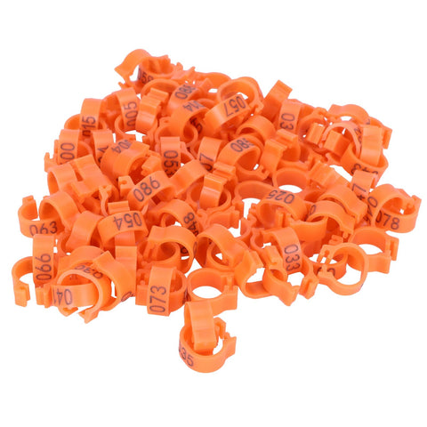 100pcs Birds Foot Rings Number Identification Pigeon Leg Bands Poultry Clip RingOrange In Australia - Darrahopens