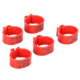 100Pcs Pigeons Identify Ring 001‑100 Numbered Poultry Leg Ring Bird Leg Bands Foot Ring10mm Red Ring with Number In Australia - Darrahopens