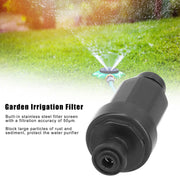 1/4in Irrigation Filter with Stainless Steel Strainer Quick Connect Filtration System Black