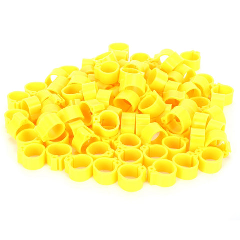 200Pcs 10mm Pigeons No Word Leg Ring Poultry Foot Clip Identification Ring Birds SuppliesYellow In Australia - Darrahopens