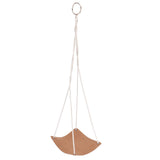 Plant Hanger PU Leather Square Base Cotton Rope Flower Pot Succulent Hanging Holder Garden DecorBrown 20cm