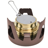 Camping Stove Windproof Vaporizable Portable Liquid Spirit Stove with Stand for Outdoor CampingBrown